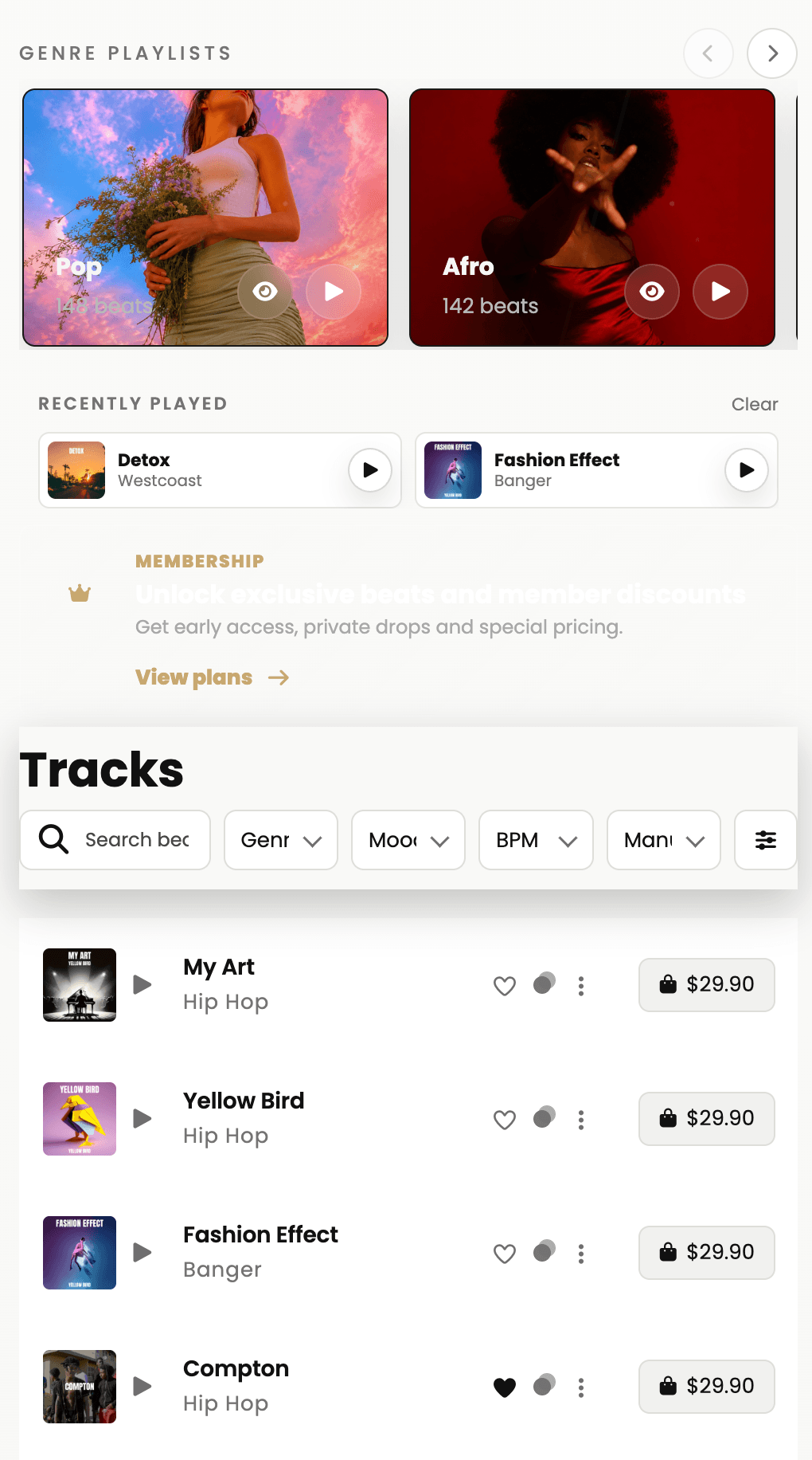 Banaslap Studio mobile storefront in light mode